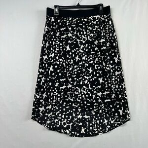 Cabi Skirt Women Medium Dixon HIgh Low Faux Wrap Floral A-line Career Black 5321